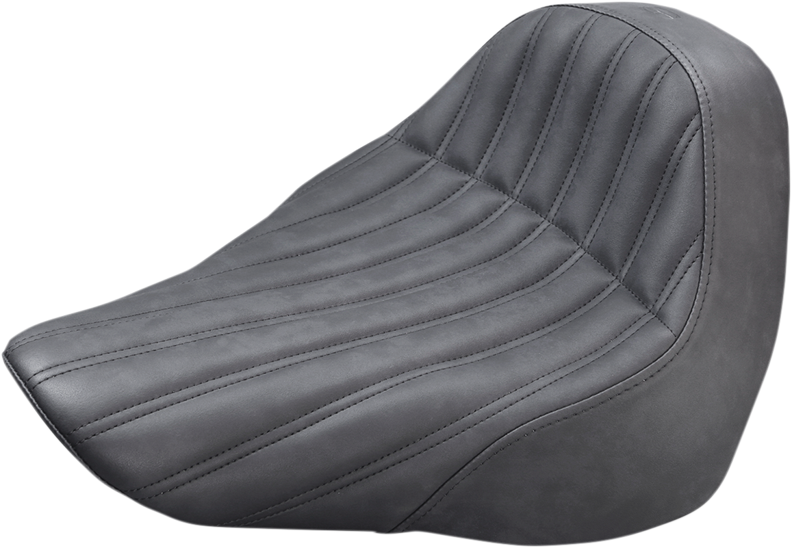 SADDLEMEN Knuckle Solo Seat - Ribbed - Black - FL/FX '18-'24 818-27-0023