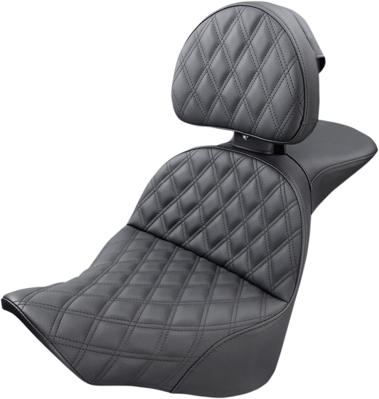 SADDLEMEN Explorer Seat - Lattice Stitched - Backrest - FL/FX '18-'24 818-27-030LS