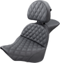SADDLEMEN Explorer Seat - Lattice Stitched - Backrest - FL/FX '18-'24 818-27-030LS