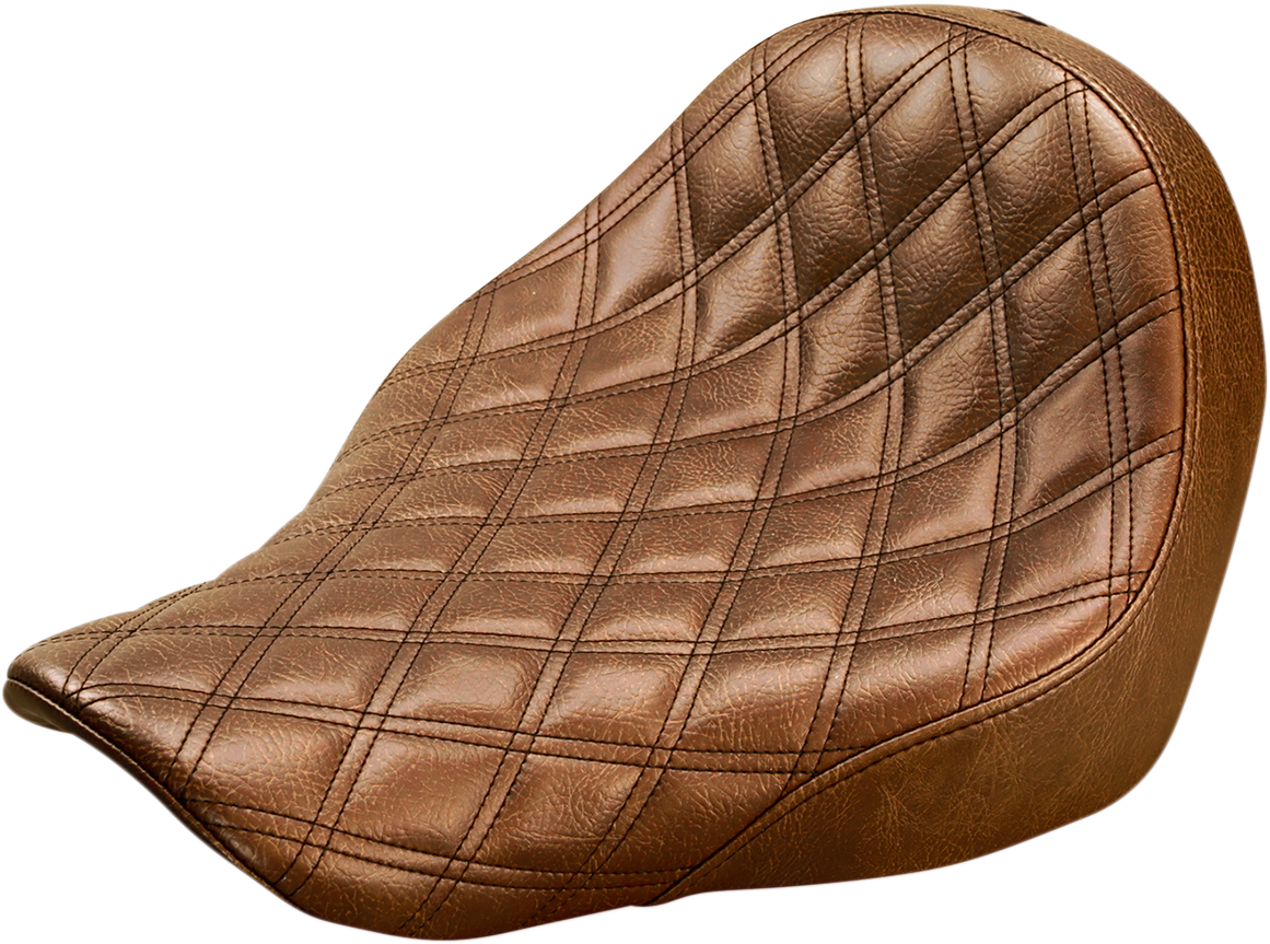 SADDLEMEN Renegade™ Solo Seat - Lattice Stitched - Brown - FL/FX '18-'24 818-29-002BLS