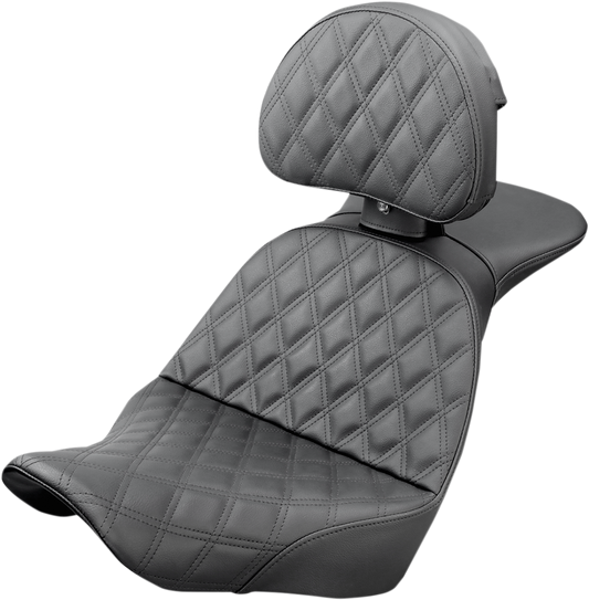 SADDLEMEN Explorer Seat - Lattice Stitched - Backrest - FX/FL '18-'24 818-29-030LS