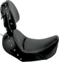 SADDLEMEN Heels Down Solo Seat - With Backrest - Studded - Black - Dyna 806-04-0031