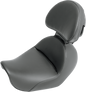 SADDLEMEN Heels Down Solo Seat - With Backrest - Plain - Black - Dyna 806-04-0041