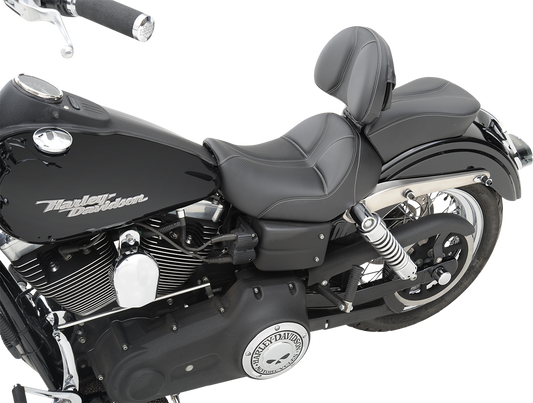 SADDLEMEN Dominator Pillion Pad - Standard Reach - Black w/ Gray Stitching - FL/FX '06-'17 806-04-0162