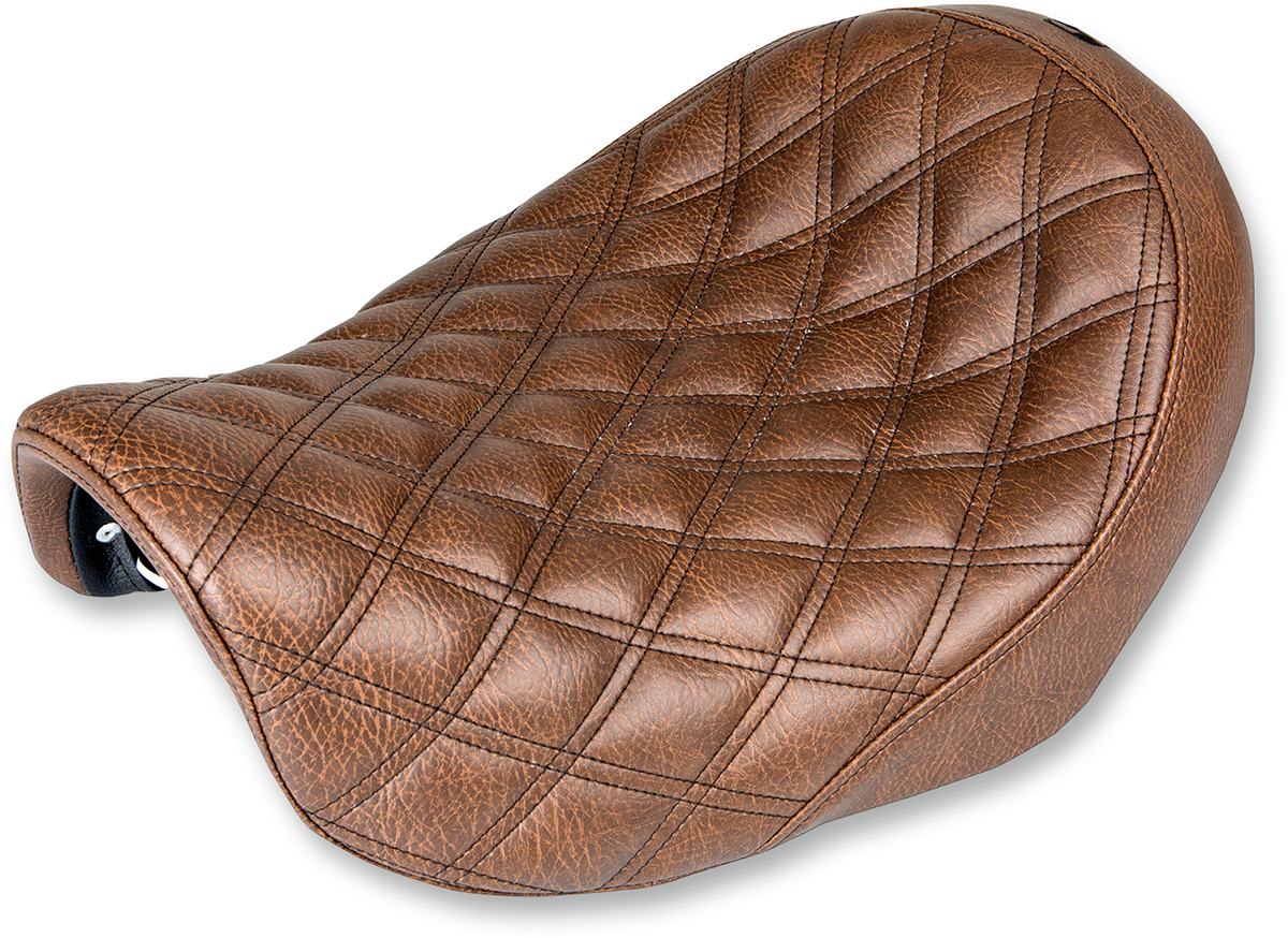 SADDLEMEN Renegade™ Solo Seat - Lattice Stitched - Brown - Dyna '06-'17 806-04-002BLS