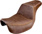SADDLEMEN Step-Up Seat - Rear Lattice Stitched - Brown - Dyna 806-04-173BR