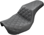SADDLEMEN Step-Up Seat - Full Lattice Stitch - Black - Dyna 806-04-175