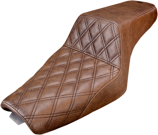 SADDLEMEN Step-Up Seat - Front Lattice Stitch - Brown - XL 807-11-172BR