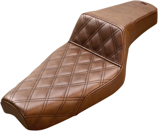 SADDLEMEN Step-Up Seat - Front Lattice Stitch - Brown - XL 807-03-172BR