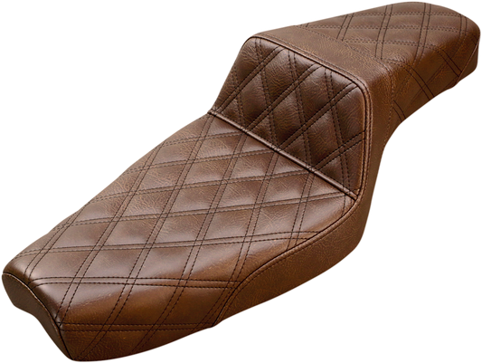 SADDLEMEN Step-Up Seat - Full Lattice Stitch - Brown - XL 879-03-175BR