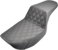 SADDLEMEN Step-Up Seat - Front Lattice Stitch - Black - FXR 882-09-172