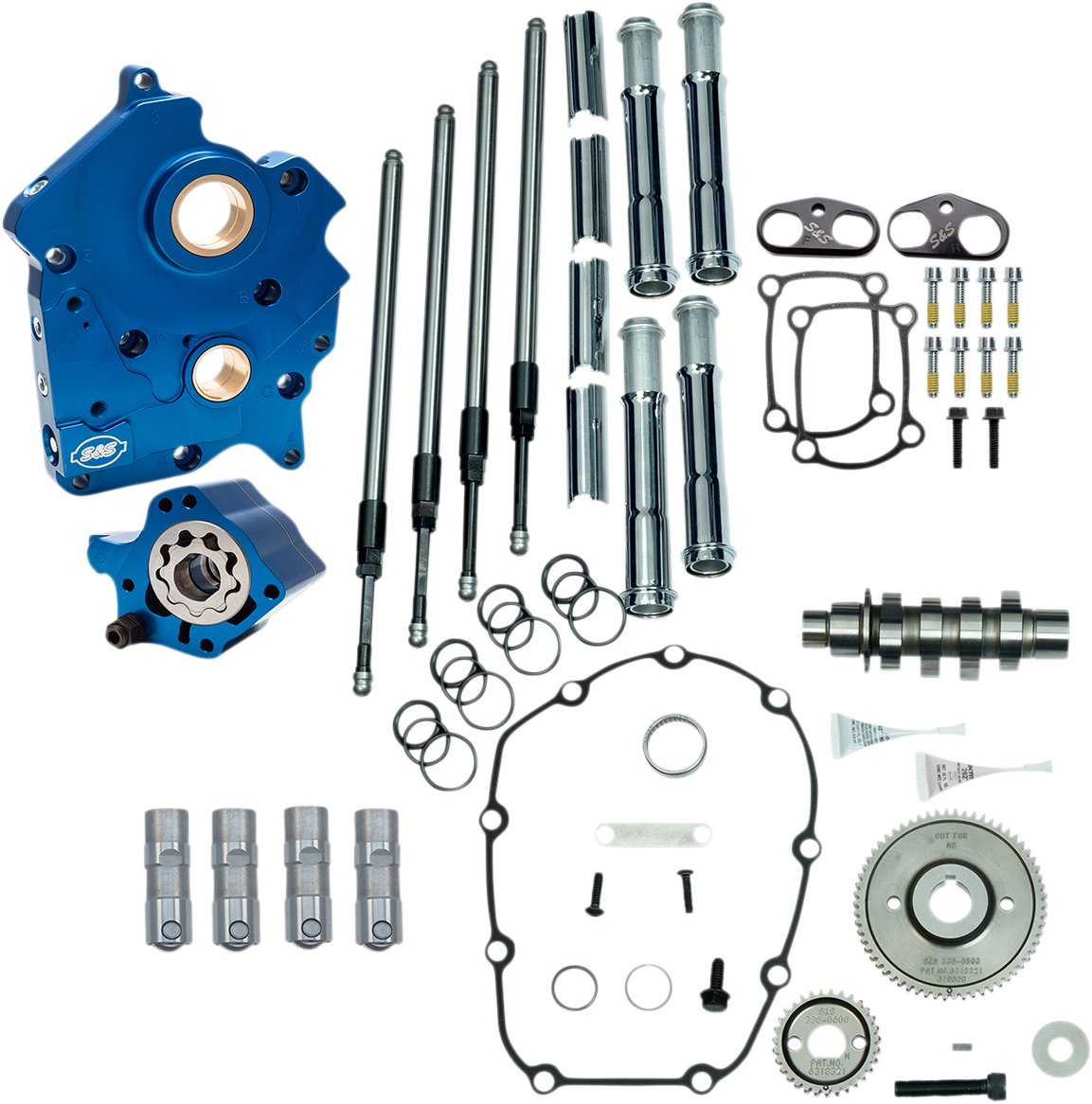 S&S CYCLE Cam Chest Kit with Plate - Gear Drive - Water Cooled - 475 Cam - Chrome Pushrods - M8 310-1002A