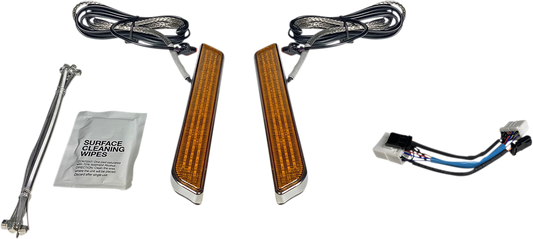 CUSTOM DYNAMICS LED Fork Light - Amber - Chrome CD-FORK-HD-AC