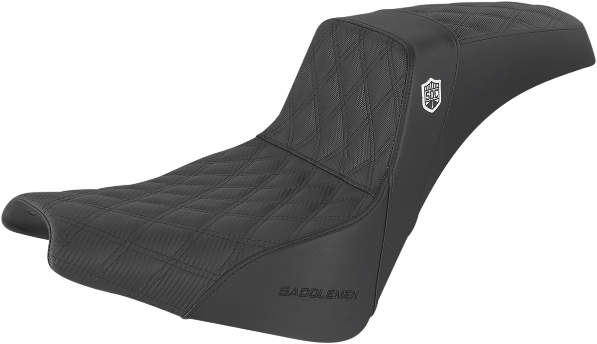 SADDLEMEN Pro Series SDC Performance Seat - w/o Backrest - Lattice Stitch/Lumbar Gripper - FX '18-'24 SC81830D0