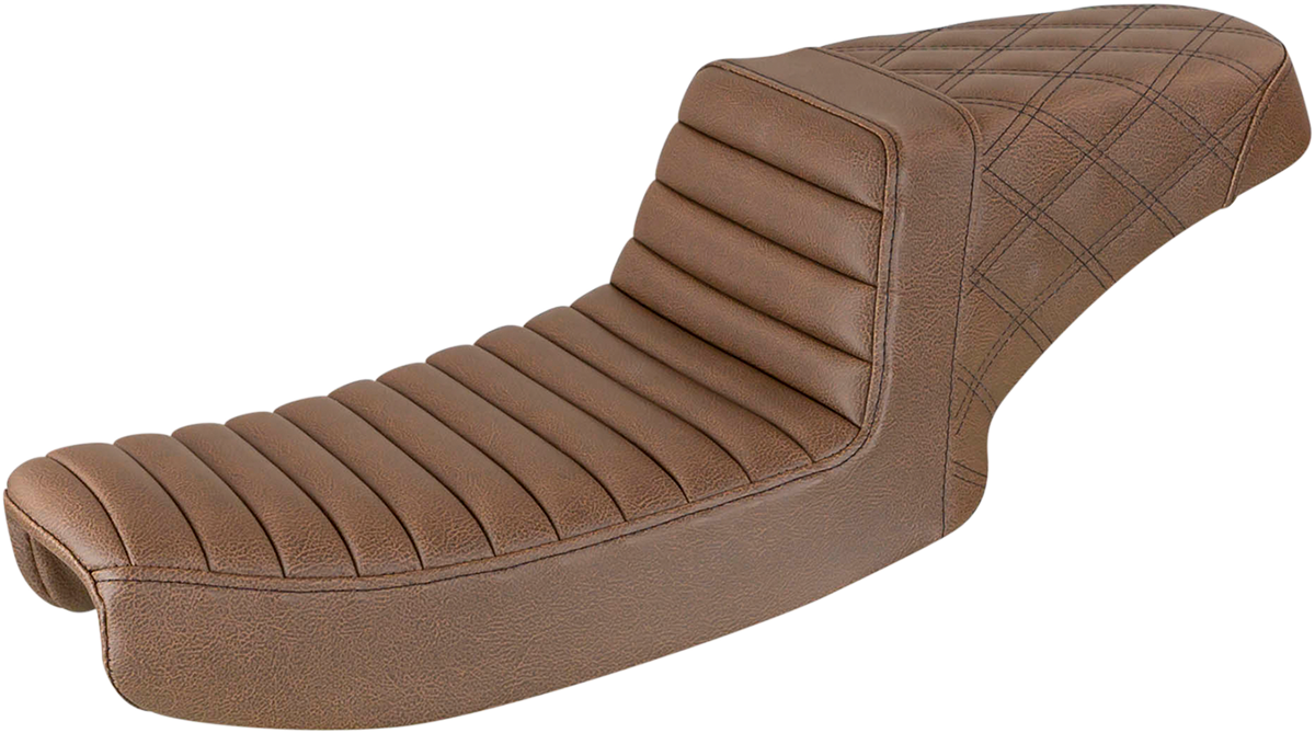 SADDLEMEN Step-Up Seat - Rear Lattice Stitch - Brown 891-04-173BR