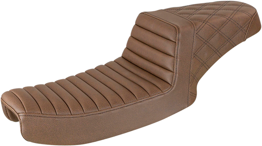 SADDLEMEN Step-Up Seat - Rear Lattice Stitch - Brown 891-04-173BR