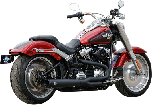 S&S CYCLE 2:1 50 State Exhaust for M8 Softail - Black 550-0846B