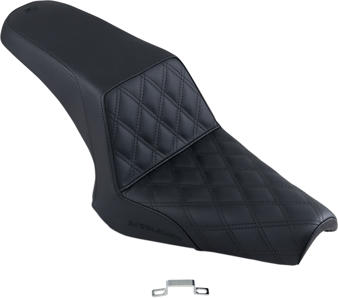 SADDLEMEN Step-Up Seat - Front Lattice Stitch - Black - Bolt '13-'24 Y13-16-172