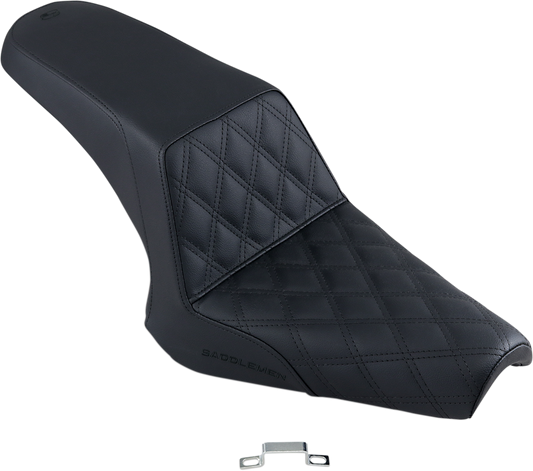 SADDLEMEN Step-Up Seat - Front Lattice Stitch - Black - Bolt '13-'24 Y13-16-172