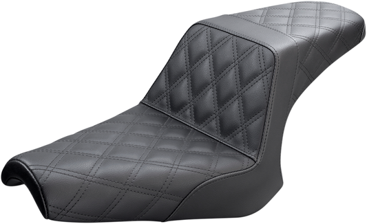 SADDLEMEN Step-Up Seat - Full Lattice Stitch - Black - Bolt '13-'24 Y13-16-175