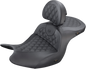 SADDLEMEN Heated Roadsofa™ Seat - Lattice Stitch - w/ Backrest - GL H18-07-182BRHCT