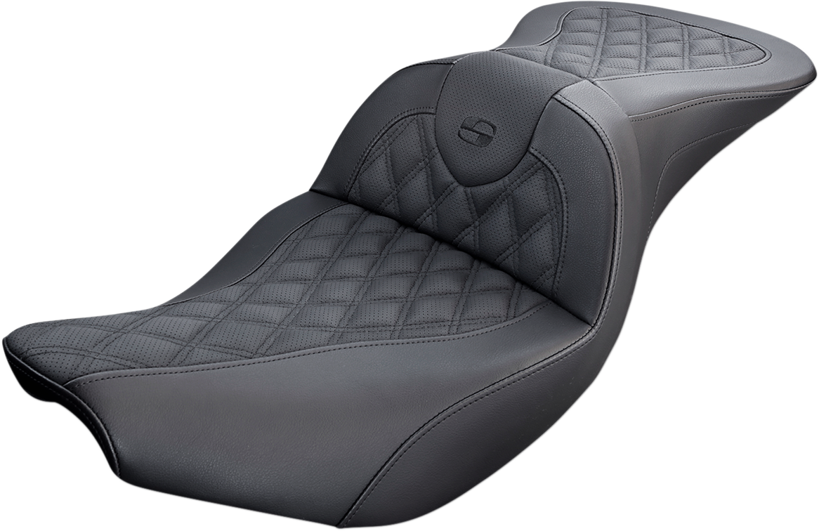 SADDLEMEN Roadsofa™ Seat - without Backrest - Lattice Stitch - Black - Indian '14-'24 I14-07-182