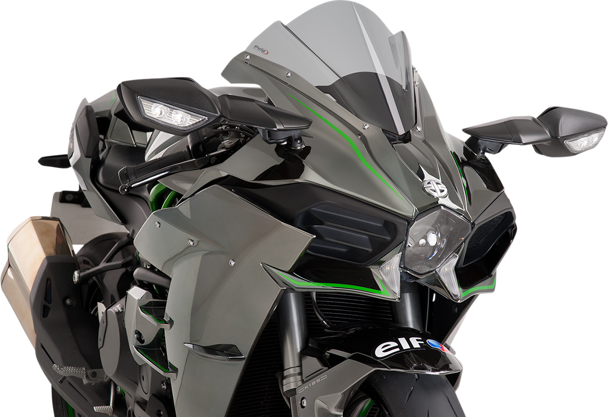 PUIG HI-TECH PARTS Race Windscreen - 13" - Smoke - Ninja H2/R 7631H