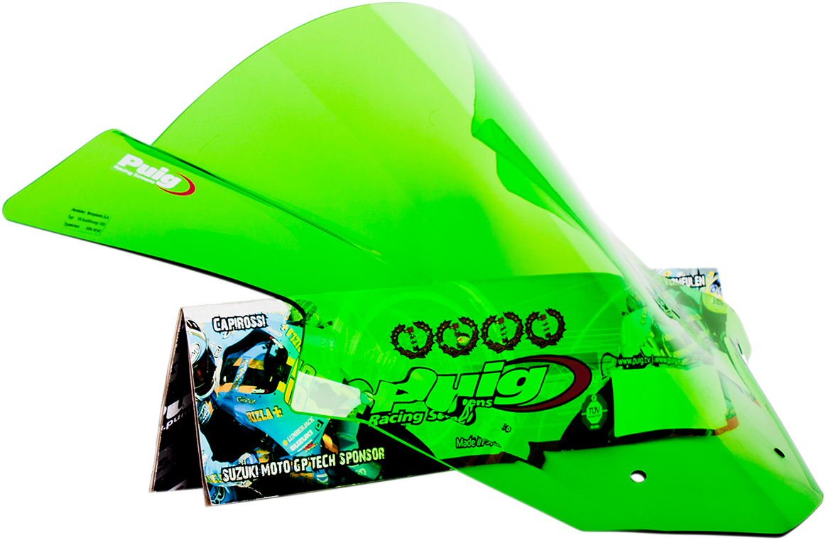 PUIG HI-TECH PARTS Race Windscreen - 16-1/8" - Green - ZX10R 5603V