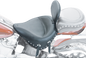 MUSTANG Wide Solo Seat - With Backrest - Black - Studded w/ Concho - Softail '84-'99 79104