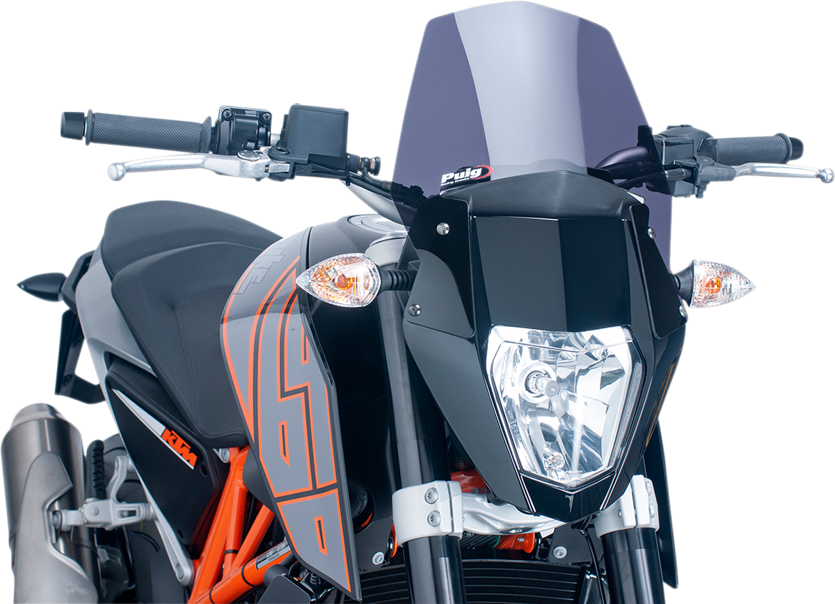 PUIG HI-TECH PARTS New Generation Windscreen - 10-1/2" - Dark Smoke - KTM 690 6009F