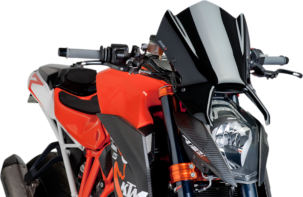 PUIG HI-TECH PARTS New Generation Windscreen - 16-1/2" - Black - KTM 1290 7014N