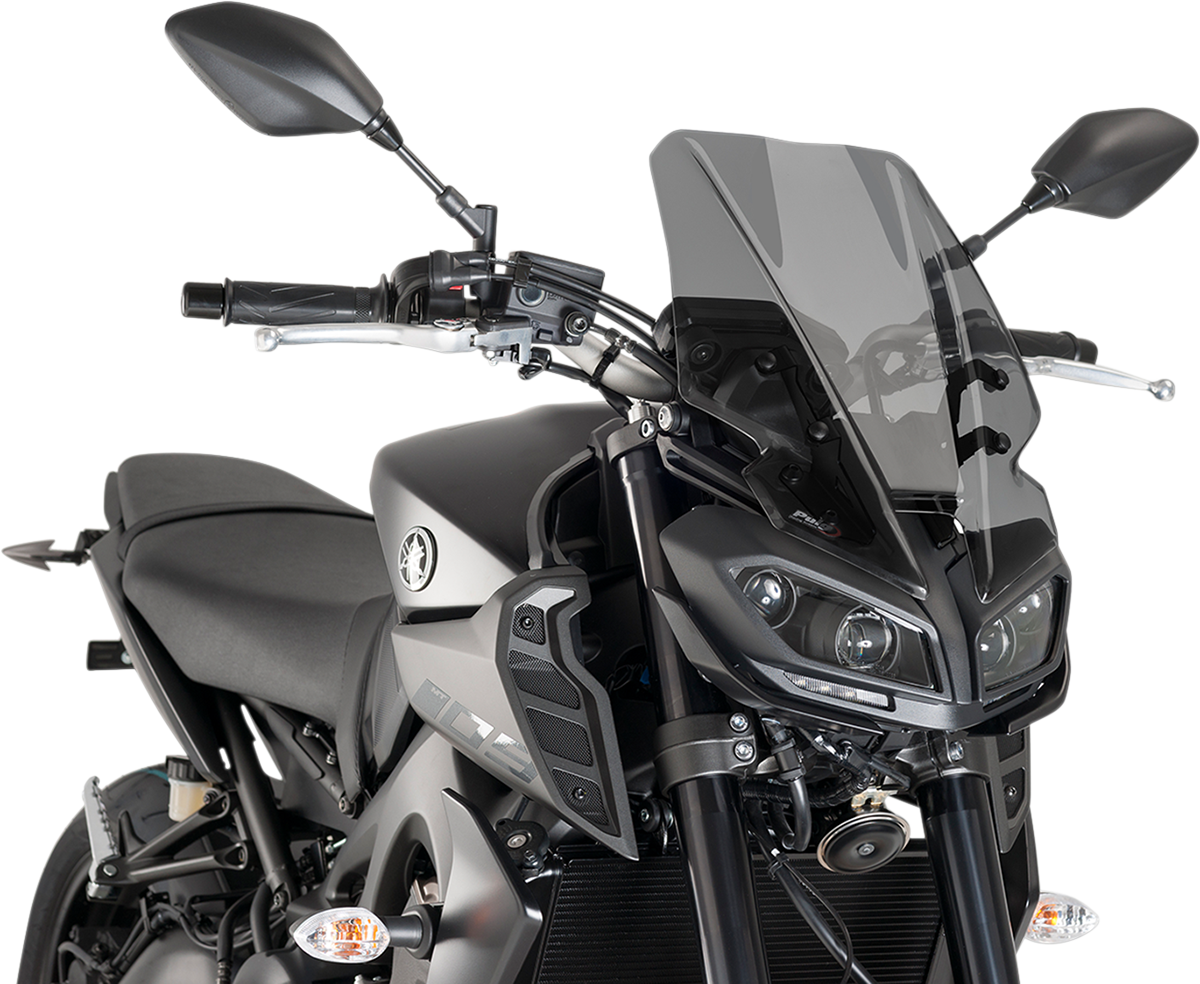 PUIG HI-TECH PARTS New Generation Windscreen - 16-1/2" - Dark Smoke - MT09 9377F