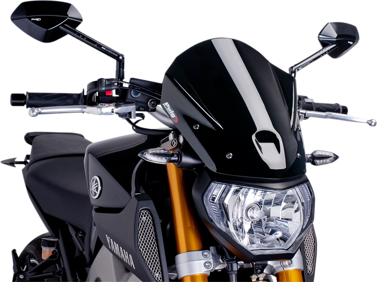 PUIG HI-TECH PARTS New Generation Windscreen - 13-3/4" - Black - MT09 6861N
