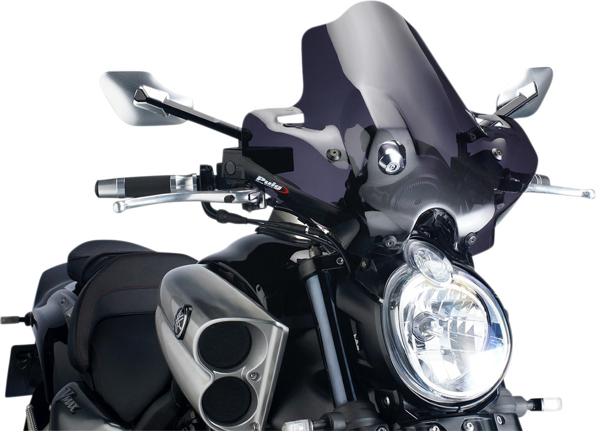 PUIG HI-TECH PARTS New Generation Windscreen - 16-1/2" - Dark Smoke - V-Max 4952F