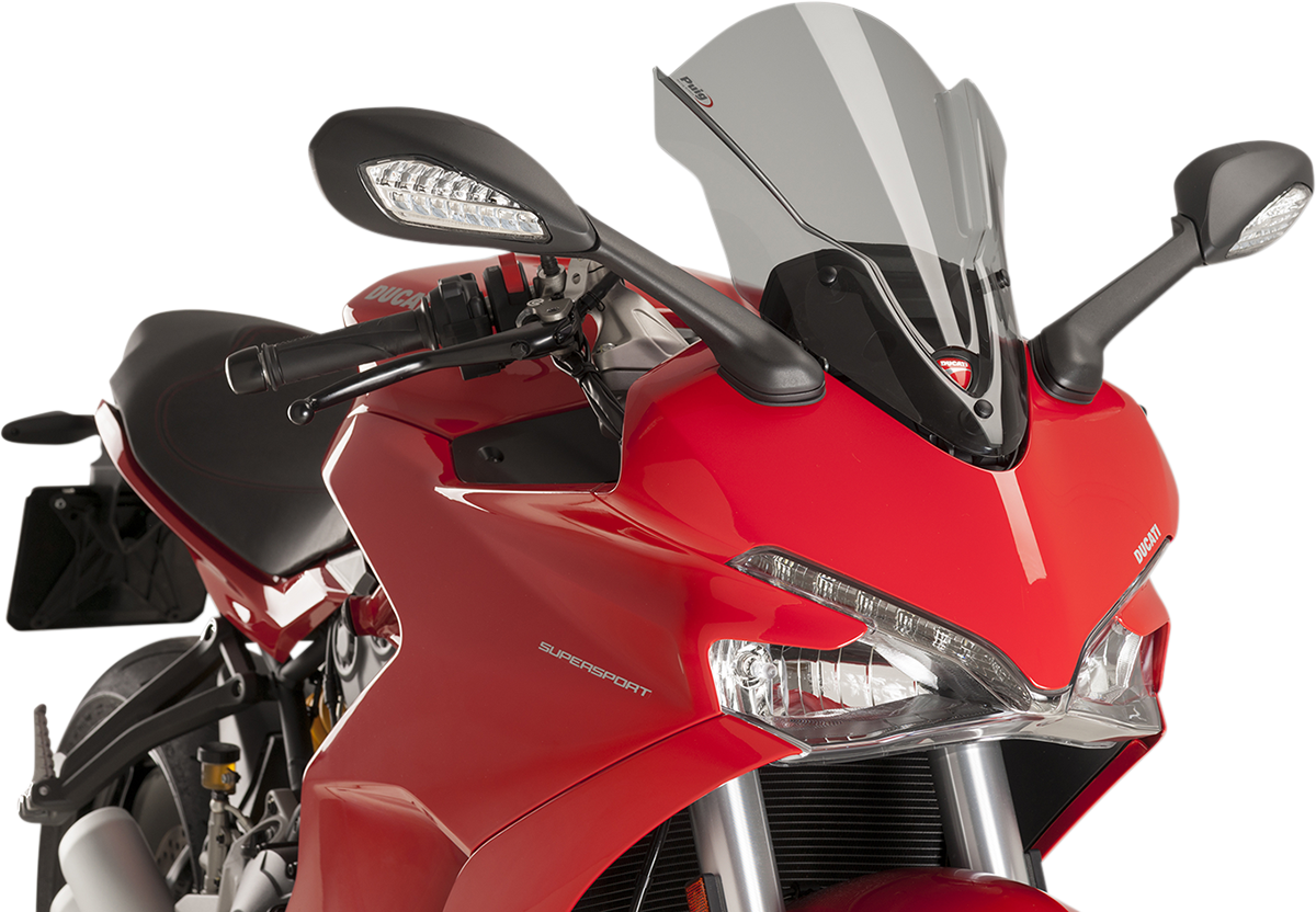 PUIG HI-TECH PARTS Race Windscreen - 16" - Light Smoke - Ducati 9434H