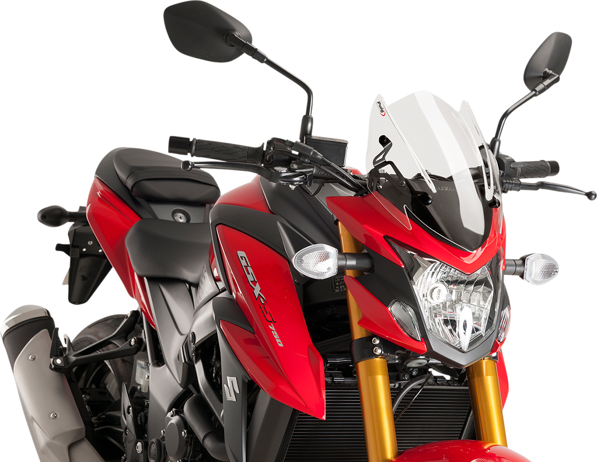 PUIG HI-TECH PARTS Naked Sport Windscreen - 12-1/4" - Clear - Suzuki 9435W