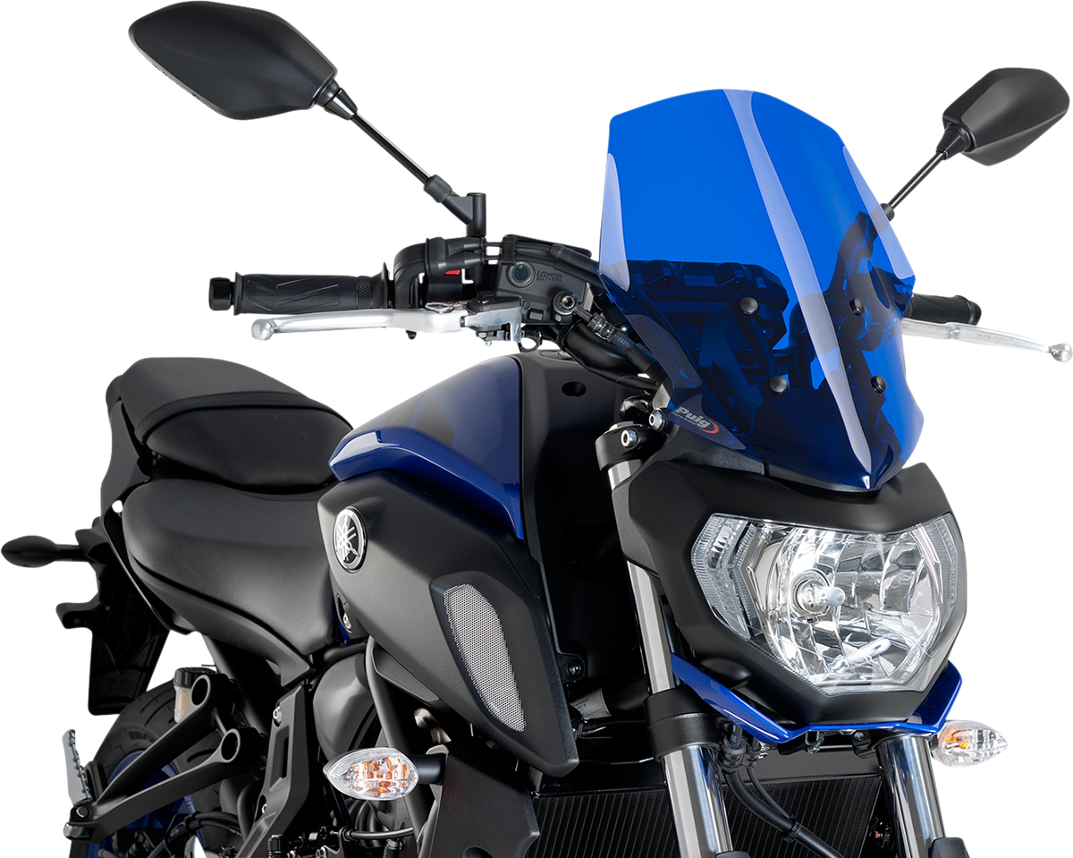 PUIG HI-TECH PARTS Naked Touring Windscreen - 14-1/4" - Blue - Yamaha 9667A