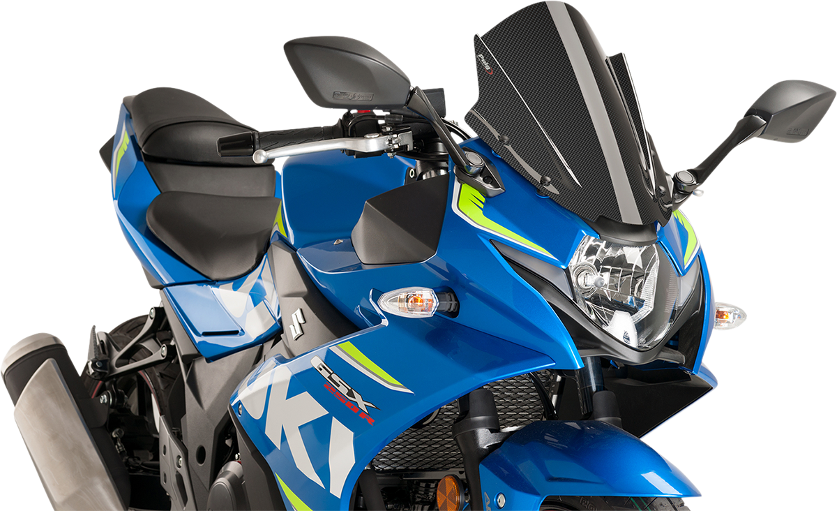 PUIG HI-TECH PARTS Race Windscreen - 14-3/8" - Carbon - Suzuki 9722C