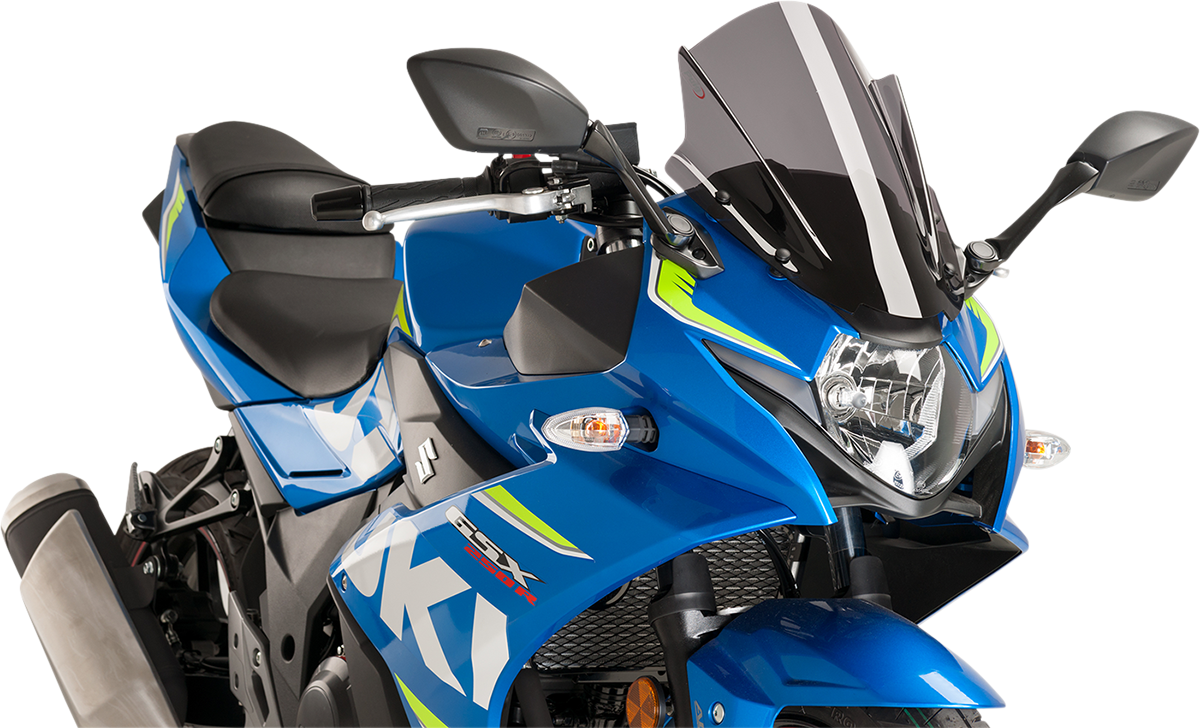 PUIG HI-TECH PARTS Race Windscreen - 14-3/8" - Dark Smoke - Suzuki 9722F