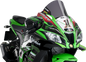 PUIG HI-TECH PARTS Race Windscreen - 14-1/4" - Dark Smoke - Kawasaki 9849F