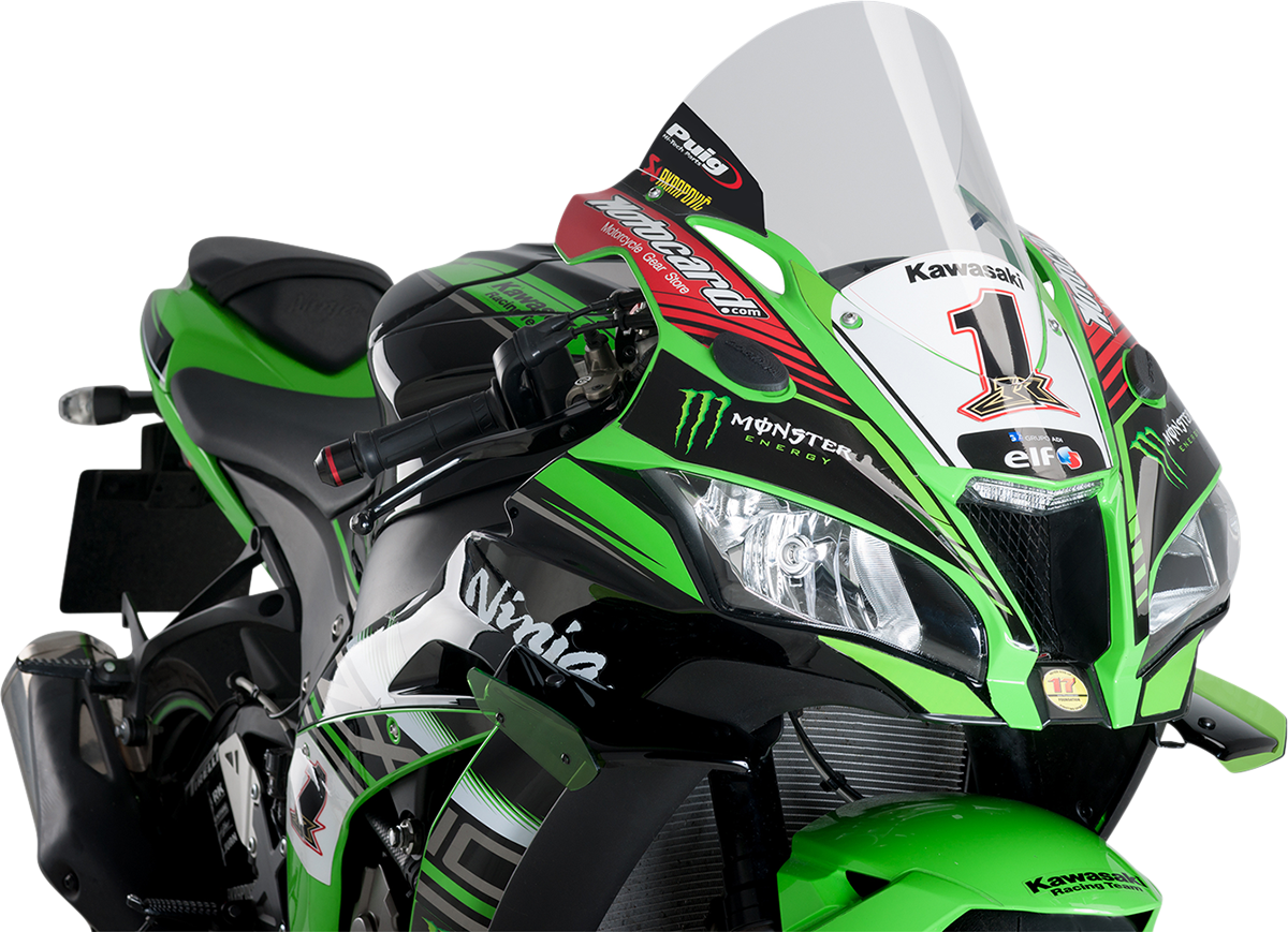 PUIG HI-TECH PARTS Race Windscreen - 14-1/4" - Clear - Kawasaki 9849W