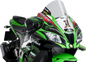 PUIG HI-TECH PARTS Race Windscreen - 14-1/4" - Clear - Kawasaki 9849W