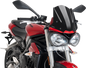 PUIG HI-TECH PARTS New Generation Windscreen - 12-1/4" - Black - Street Triple 765 9999N