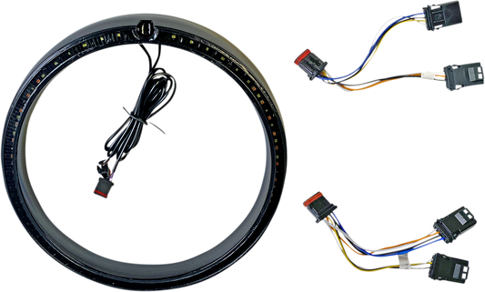CUSTOM DYNAMICS Trim Ring - Sequential Turn Signal - Black PB-7TR-SEQ-1B