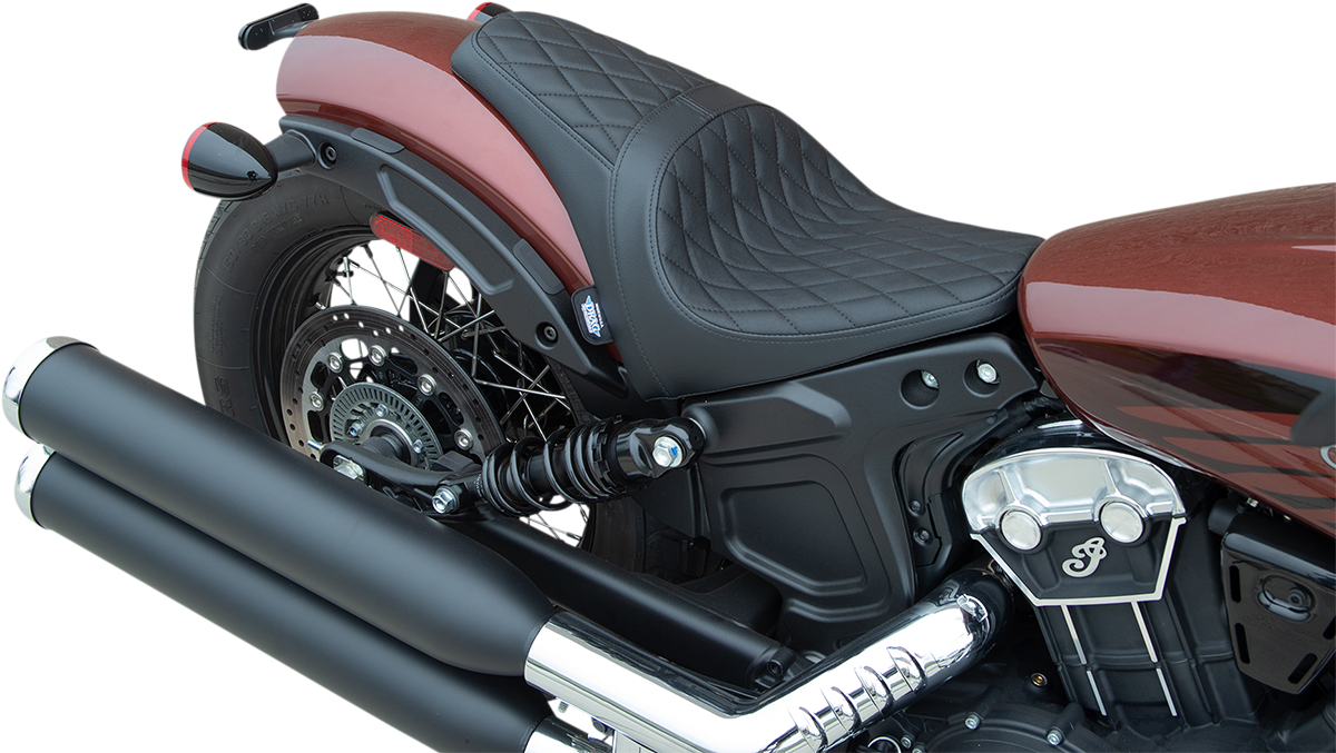 DRAG SPECIALTIES SEATS 3/4 Solo Seat - Black - Diamond Stitch - Scout Bobber '18-'22 0810-2255
