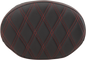 DRAG SPECIALTIES SEATS Oval Sissy Bar Pad - Double Diamond - Red Stitch - FL '99-'22 0822-0430