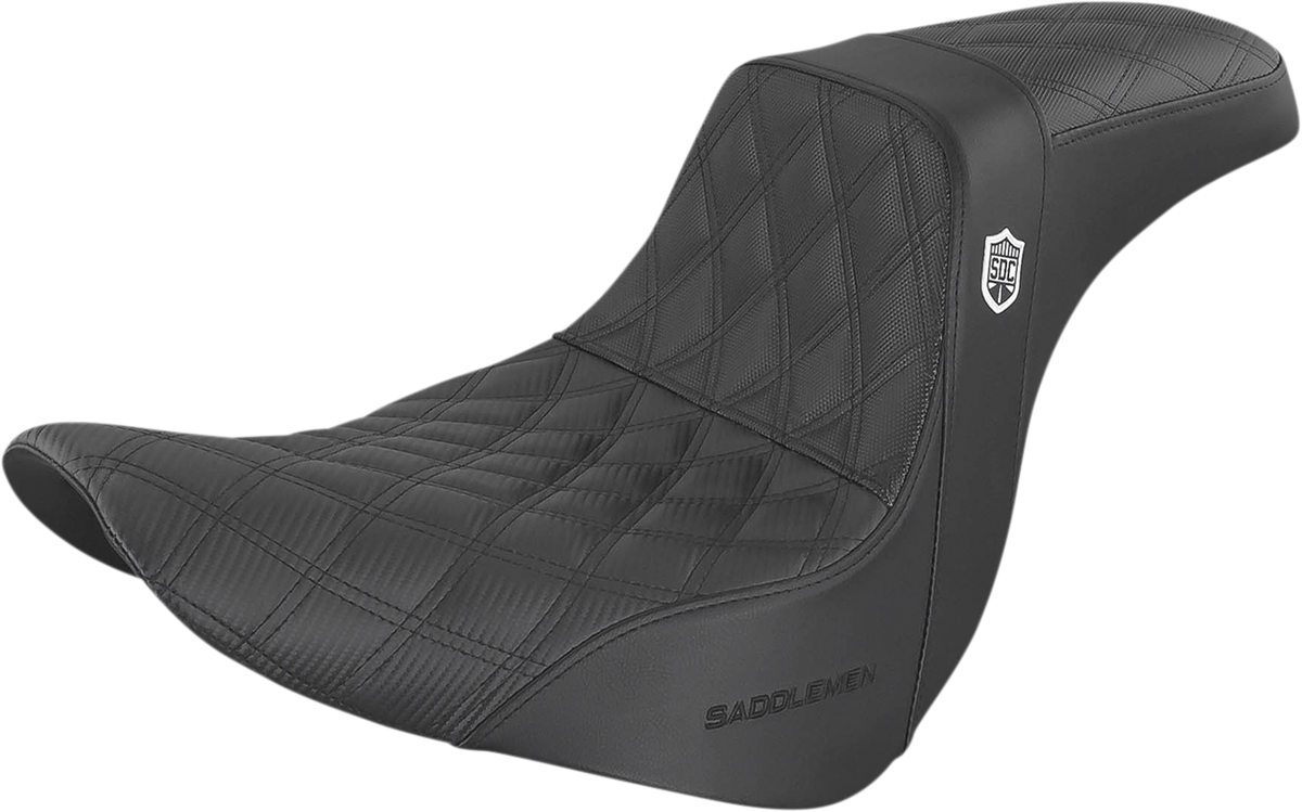 SADDLEMEN Pro Series SDC Performance Seat - w/o Backrest - Lattice Stitch/Lumbar Gripper - FL/FX '18-'24 SC81829D0