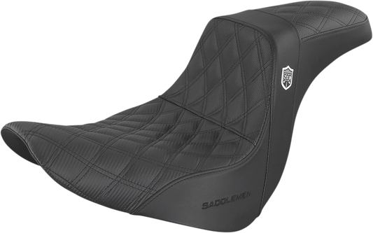 SADDLEMEN Pro Series SDC Performance Seat - w/o Backrest - Lattice Stitch/Lumbar Gripper - FL/FX '18-'24 SC81829D0