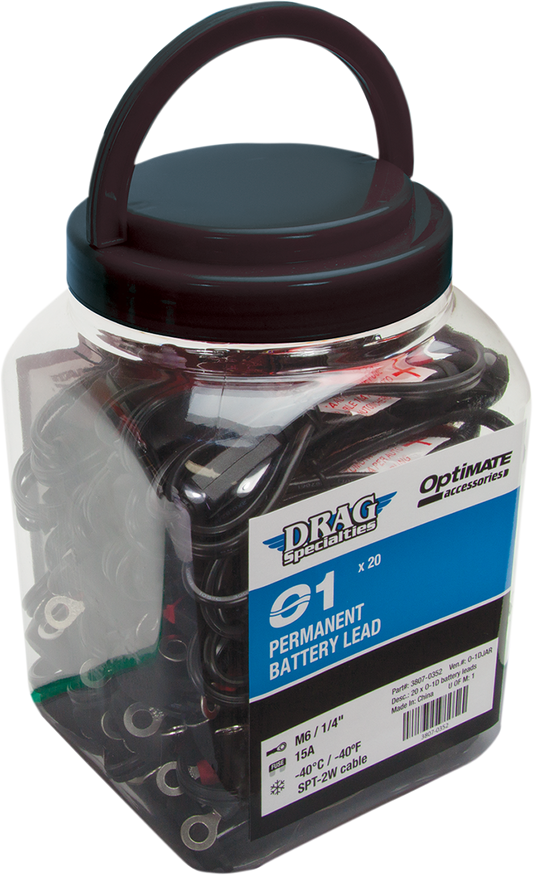 TECMATE Drag Specialties Permanent Battery Lead O-01 - Six Jars of 20 O1DJARX6
