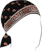 ZAN HEADGEAR Flydanna® Classic Bandana Z197 Orange/Black - Versatile Headwrap for Riders